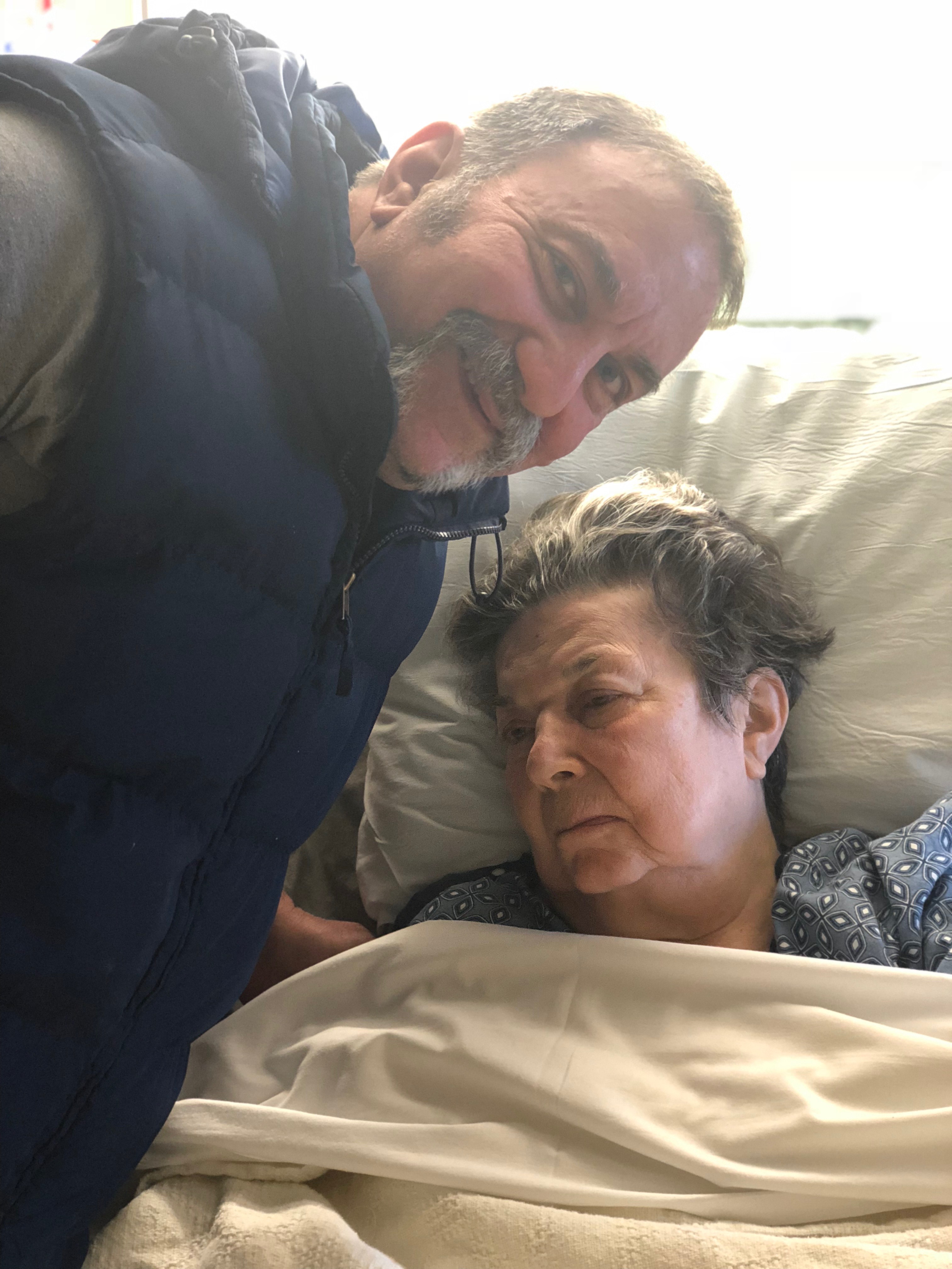 Sister Mimi and son Robert, last day, 2018